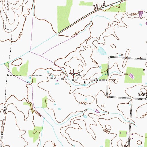 Topographic Map of Somers Cemetery, TN
