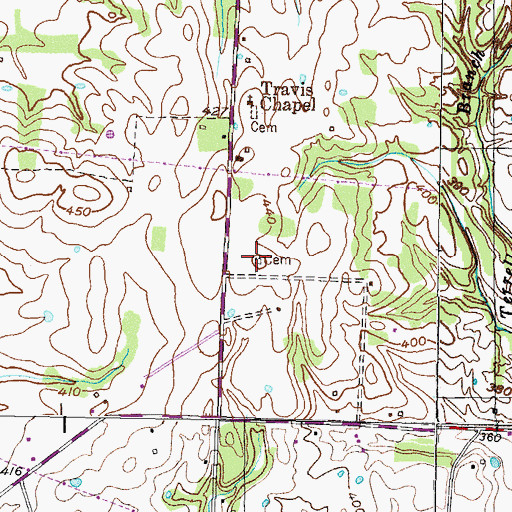 Topographic Map of Thompson Cemetery, TN