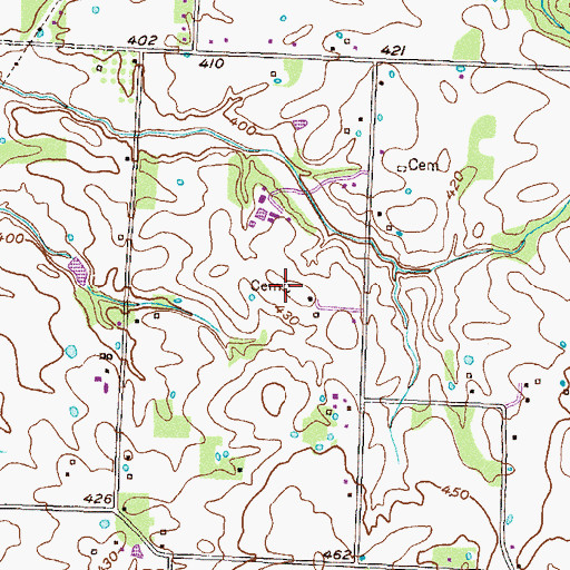 Topographic Map of Tidwell Cemetery, TN