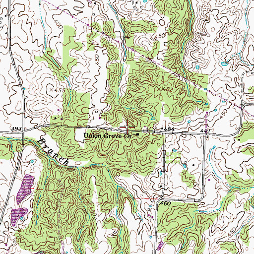 Topographic Map of Union Grove School (historical), TN
