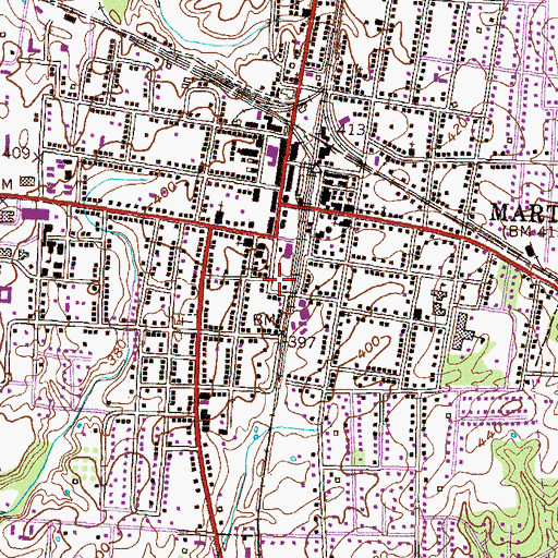 Topographic Map of Virginia Weldon Park, TN