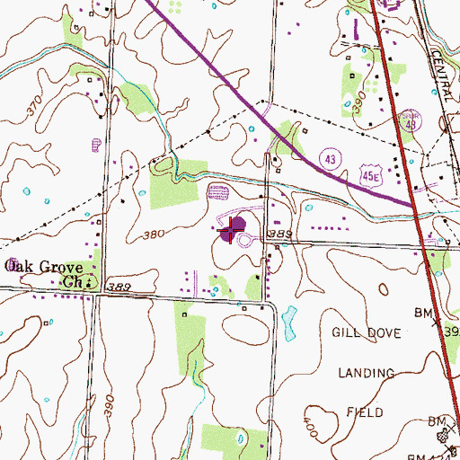 Topographic Map of Westview High School, TN