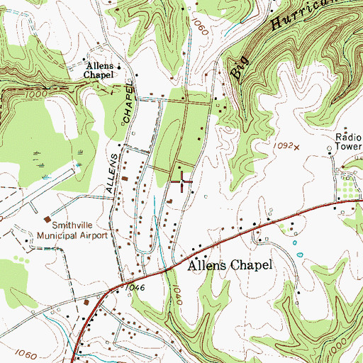 Topographic Map of Allens Chapel School (historical), TN