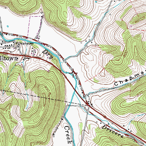 Topographic Map of Asbury Church (historical), TN