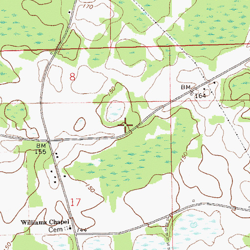 Topographic Map of Collins School (historical), AL
