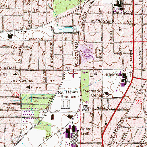 Topographic Map of Colonial Court Shopping Center, AL