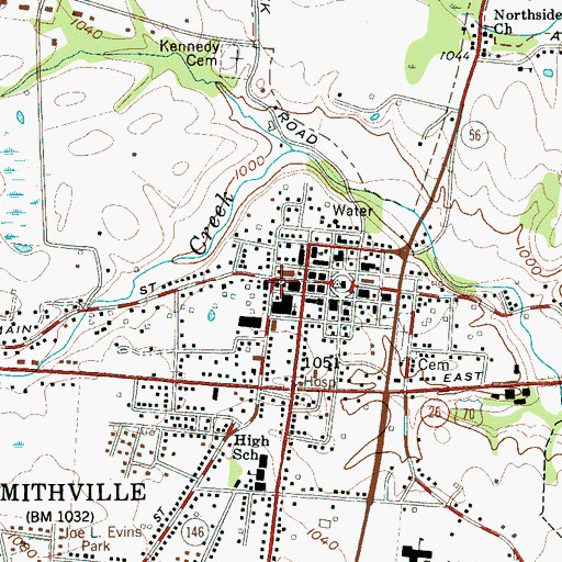 Topographic Map of Calvary Baptist Church, TN