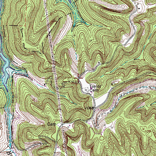 Topographic Map of Chestnut Grove School (historical), TN