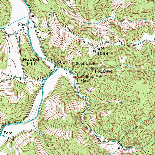 Topographic Map of Cripps Mill (historical), TN