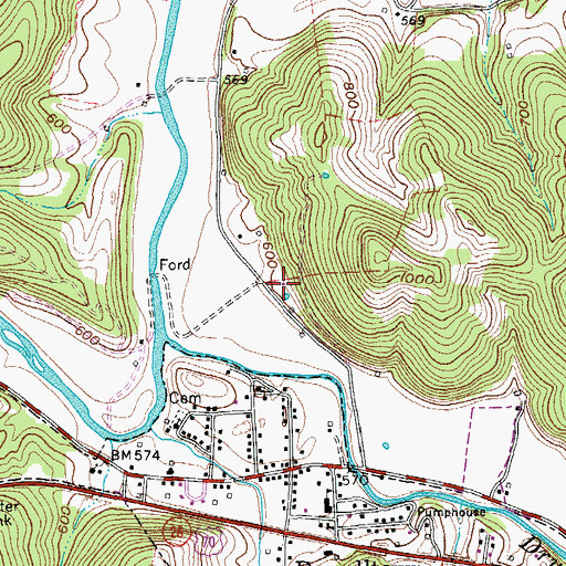Topographic Map of Faith Congregational Methodist Church, TN