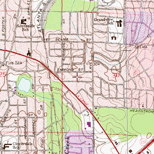 Topographic Map of Cottondale, AL