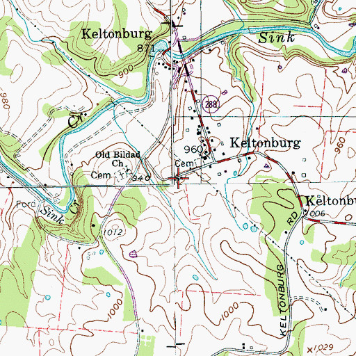 Topographic Map of Keltonburg School (historical), TN