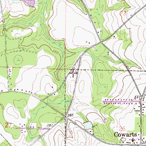 Topographic Map of Cowarts Cemetery, AL