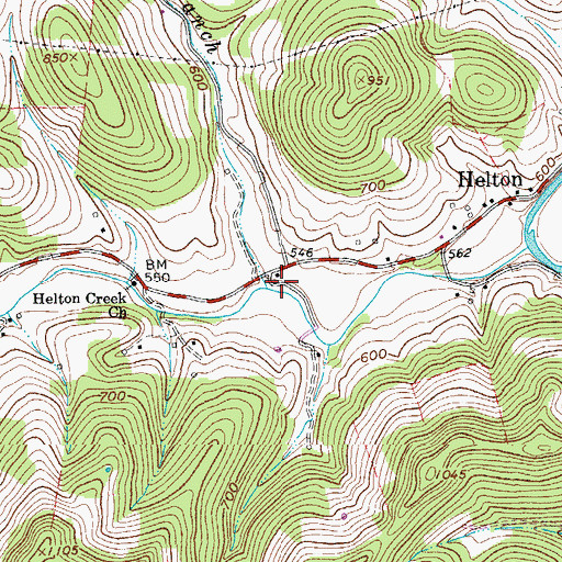 Topographic Map of Lower Helton School (historical), TN