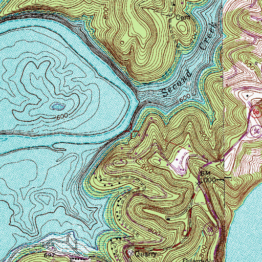 Topographic Map of Second Creek Methodist Church (historical), TN