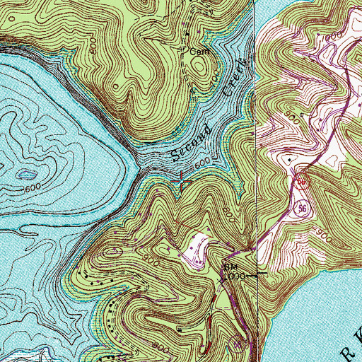 Topographic Map of Second Creek School (historical), TN