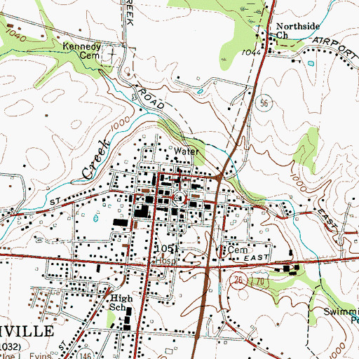 Topographic Map of Smithville United Methodist Church, TN