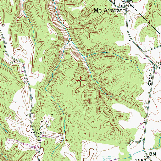 Topographic Map of Mechanicsville School (historical), TN