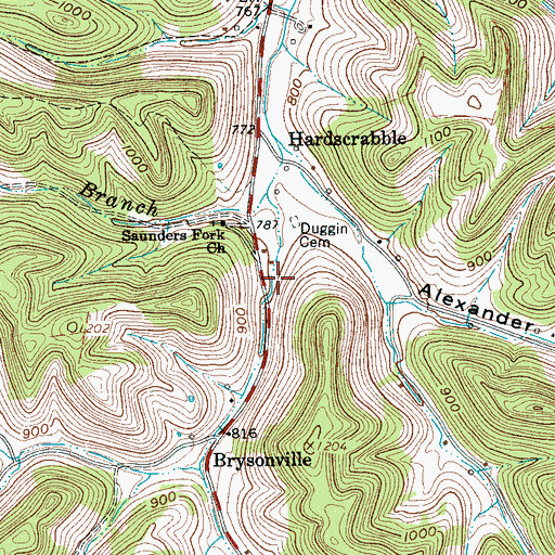 Topographic Map of Sanders Fork School (historical), TN