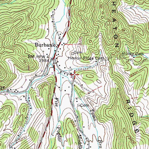 Topographic Map of Burbank School (historical), TN