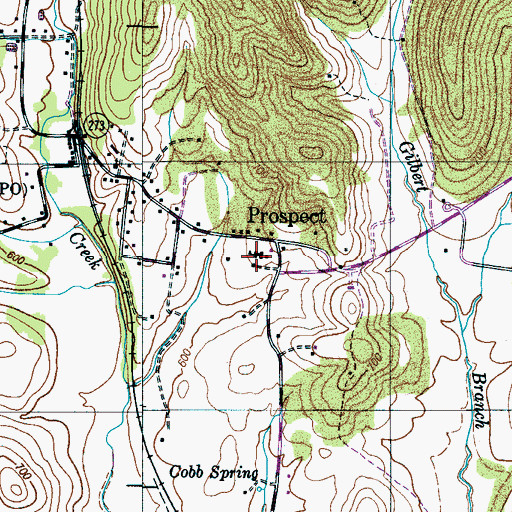 Topographic Map of Prospect High School (historical), TN