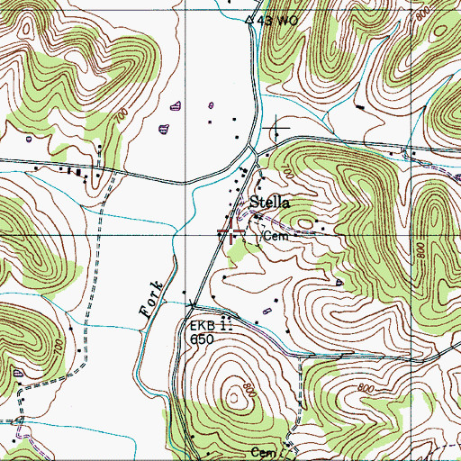 Topographic Map of Stella School (historical), TN