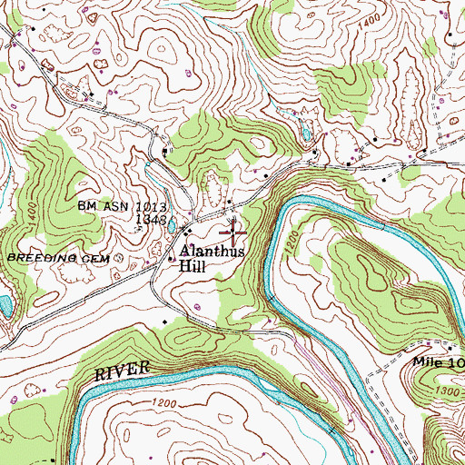 Topographic Map of Alanthus School (historical), TN