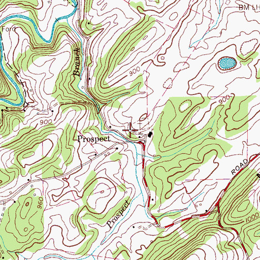 Topographic Map of Prospect School (historical), TN