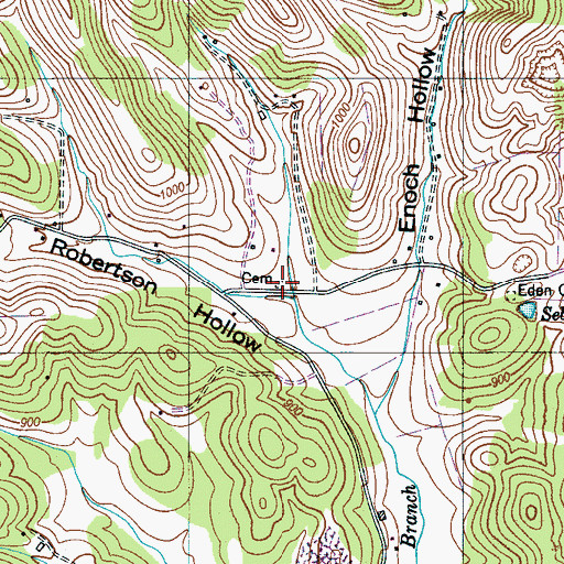 Topographic Map of Baxter Cemetery, TN
