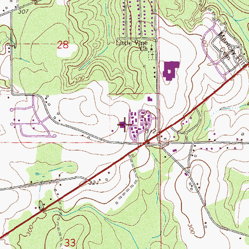Topographic Map of Emmanuel Christian School, AL