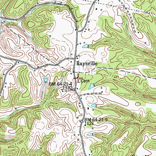 Topographic Map of Raysville Church, TN