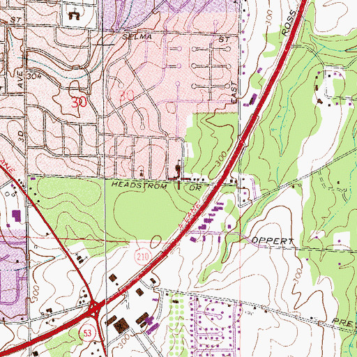 Topographic Map of Emmanuel Mission Baptist Church, AL