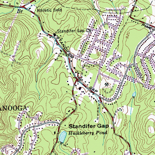Topographic Map of Adventist Church, TN