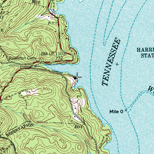 Topographic Map of American National Club, TN