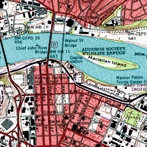 Topographic Map of Anna Safley Houston Museum, TN