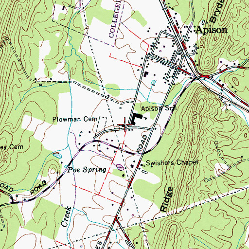 Topographic Map of Apison Church, TN