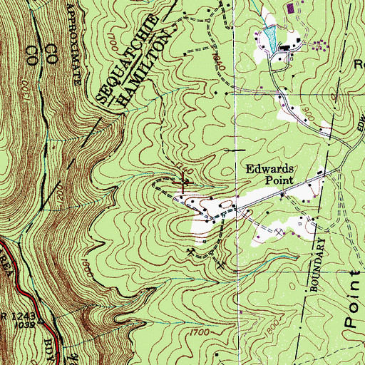 Topographic Map of Barnes Mine, TN