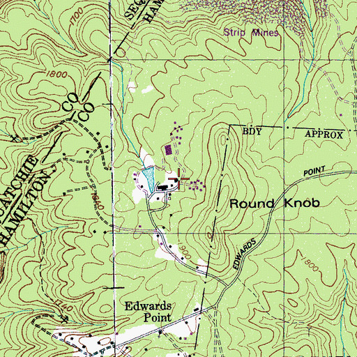 Topographic Map of Bethel Bible School (historical), TN