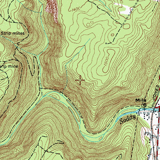Topographic Map of Big Soddy Number Seven Mine, TN