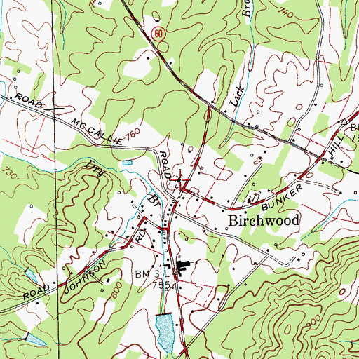 Topographic Map of Birchwood Baptist Church, TN