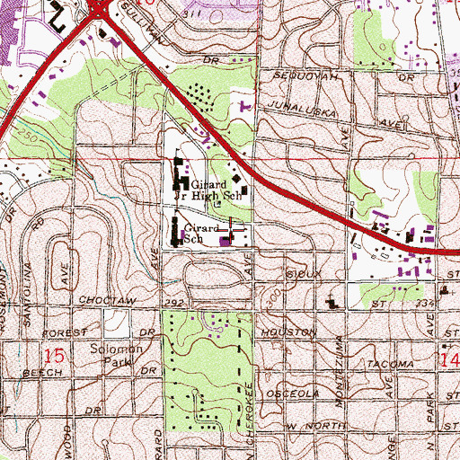 Topographic Map of Evergreen Presbyterian Church, AL