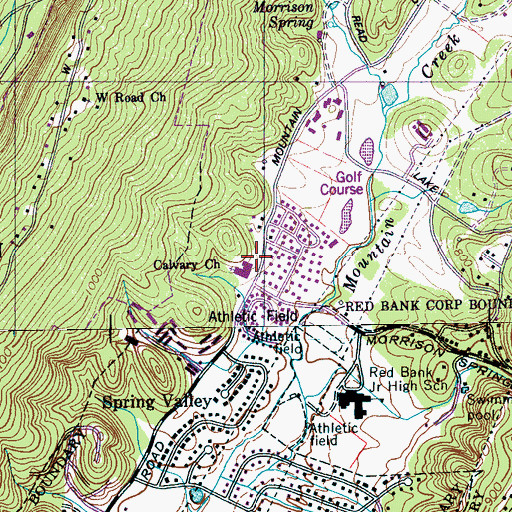 Topographic Map of Calvary Christian School, TN