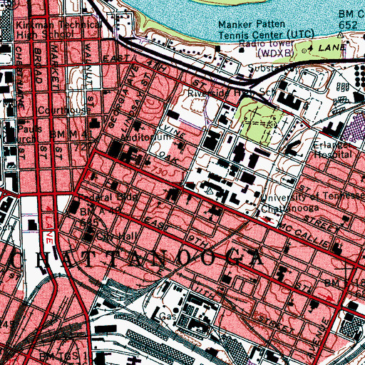 Topographic Map of Christ Episcopal Church, TN