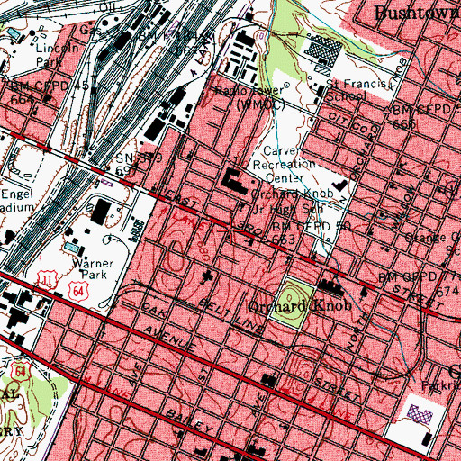 Topographic Map of Cleages Chapel African Methodist Episcopal Zion Church, TN