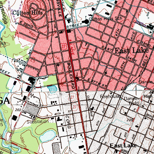 Topographic Map of Clifton Hill Baptist Church, TN
