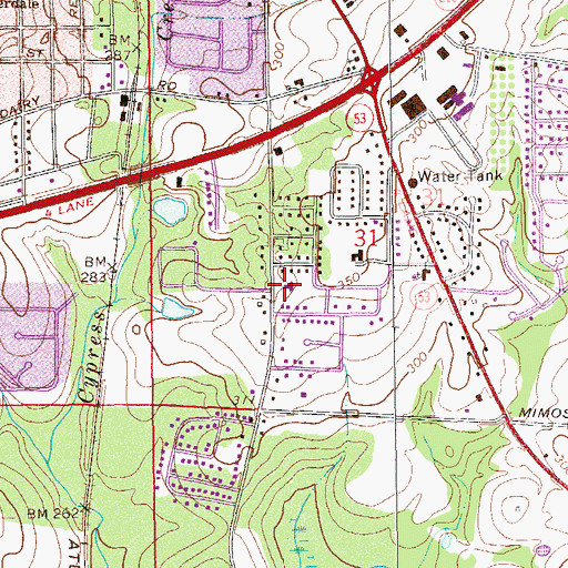 Topographic Map of Faith Freewill Baptist Church, AL