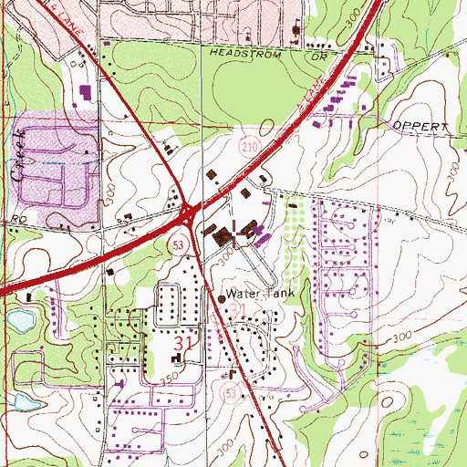 Topographic Map of Farm Center, AL
