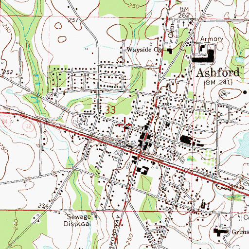 Topographic Map of First Baptist Church, AL