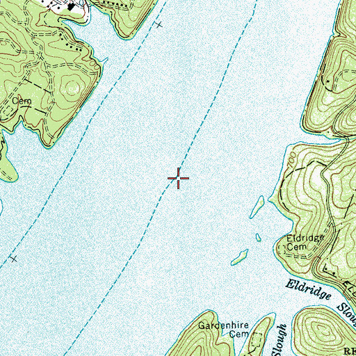 Topographic Map of Eldridges Landing (historical), TN
