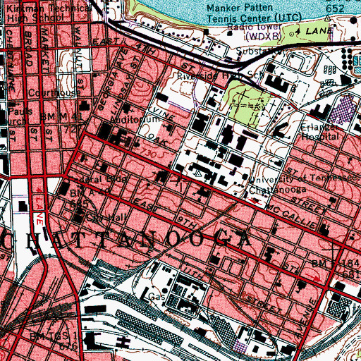 Topographic Map of First Christian Science Church, TN